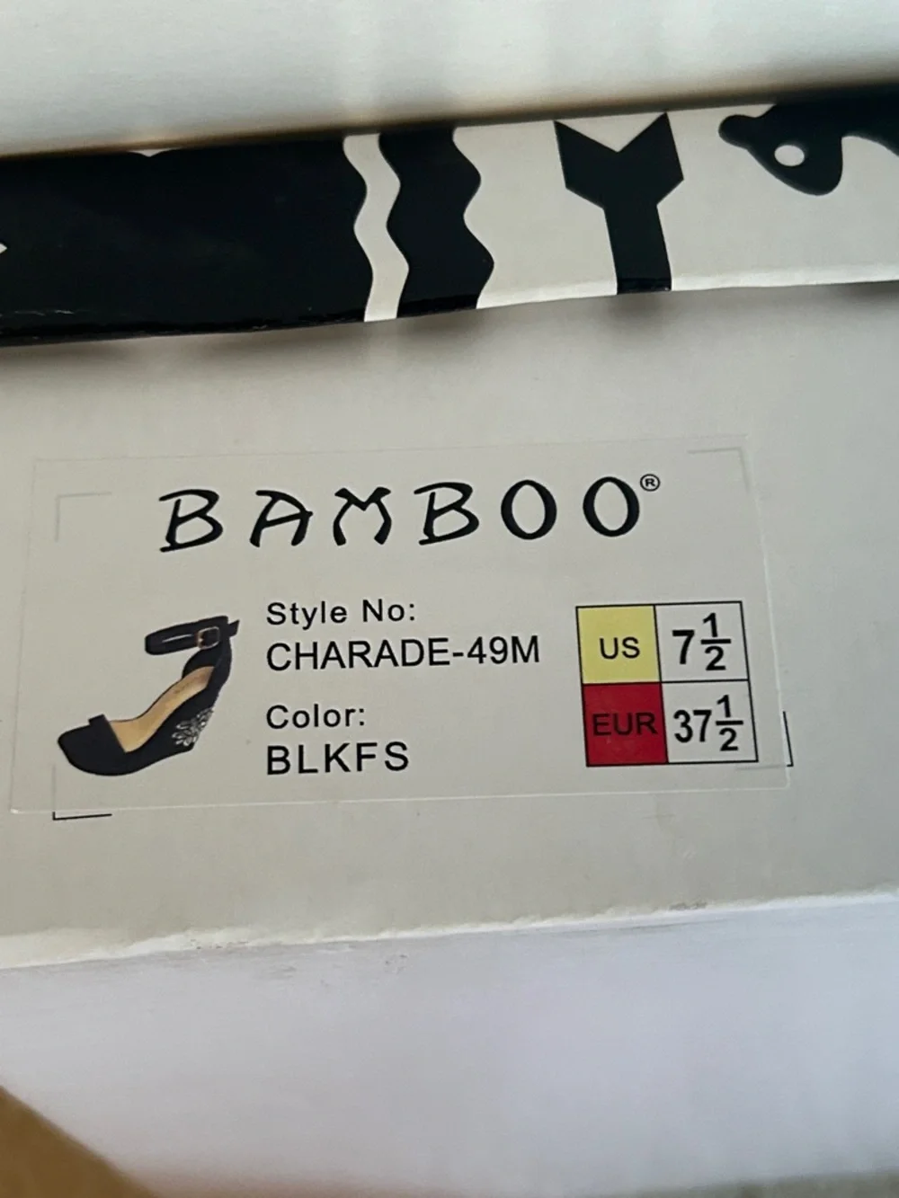 BAMBOO Embellished Ankle-Strap Wedge Sandals Black - Picture 11 of 12
